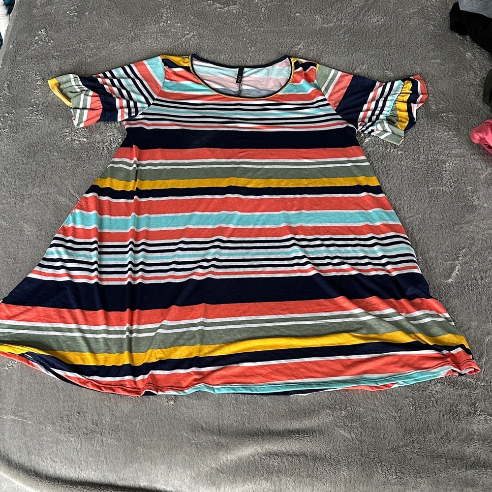 Striped plus size dress